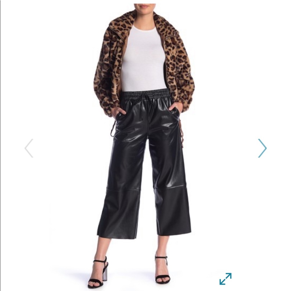 Faux leather culotte pants